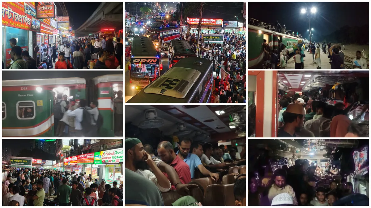 মন্ত্রীর স্বস্তির আশ্বাস, বাস্তবে বাস-ট্রেনে চরম ভোগান্তি